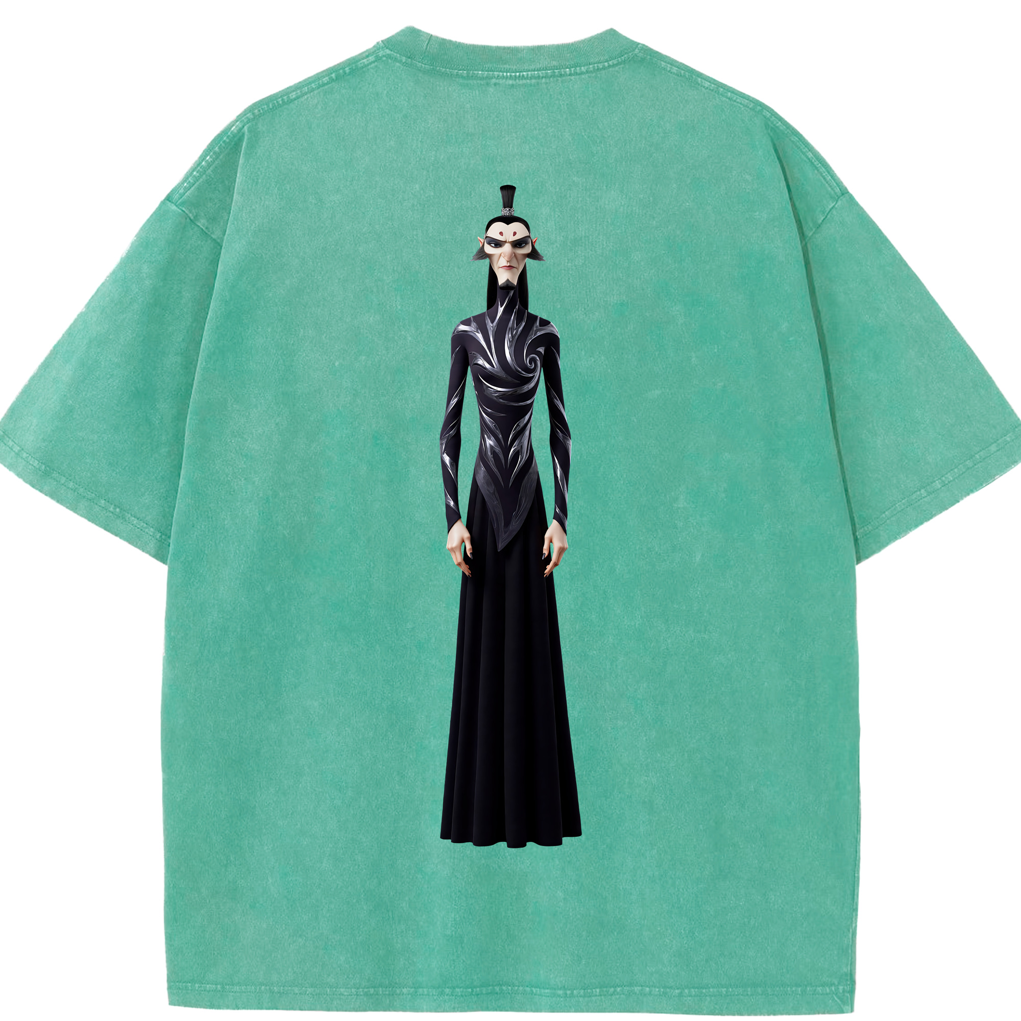 （画像用） Ne Zha 2 ナタ 魔童の大暴れ 綿100% ヴィンテージ風 半袖Tシャツ（背面プリント）
